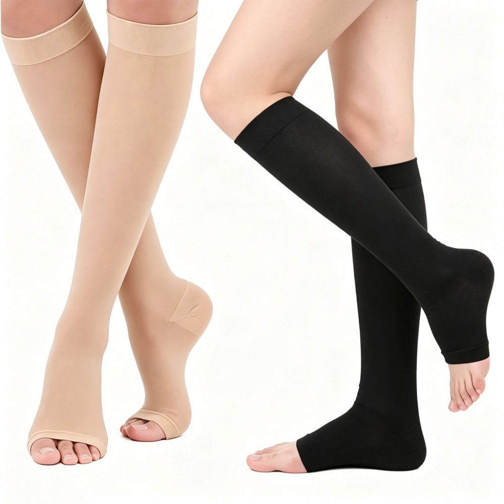 Compression Sock Medical - つま先なしのコンプレッションソックス。医療用サポート。S～XXLサイズ。静脈瘤の予防に。男性・女性用。普段使いに最適。