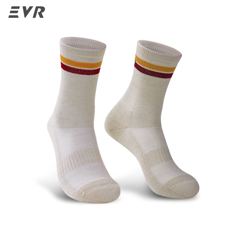 Wool Hiking Sock - EVR 秋冬用メリノウール製サイクリングソックス。速乾性、保温性に優れ、ミドル丈で、男性・女性問わず、ランニング、ハイキング、アウトドアスポーツに最適。