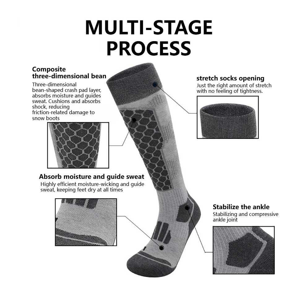 Loogdeel 1ペア 秋用プロ仕様抗菌保温スキーソックス - Wool Hiking Sock のレビューと価格