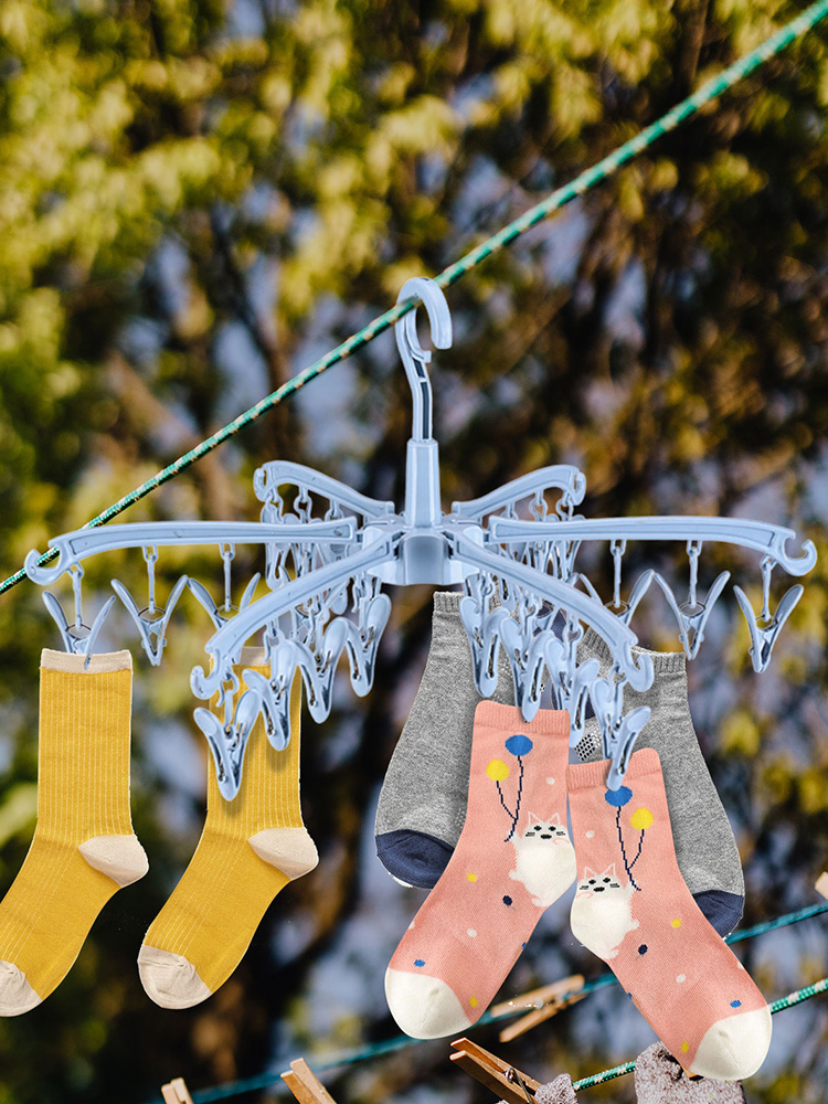 24 クリップ折りたたみ衣類乾燥機回転可能なハンガー防風靴下 - Sock Organizer Tray のレビューと価格