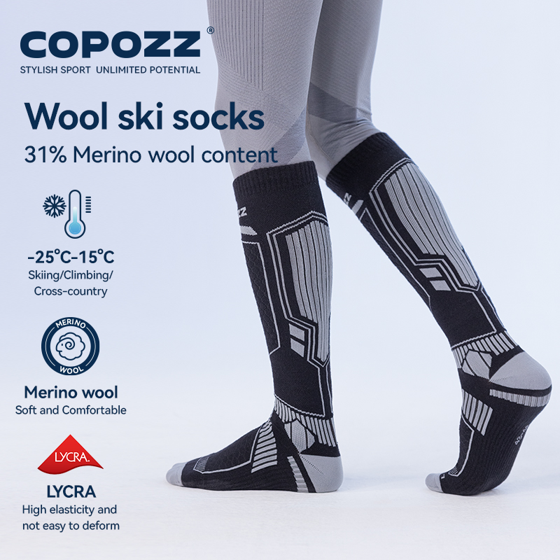COPOZZ 新しい冬のスキーソックス男性女性サーマルメリノ - Thermal Sock Winter のレビューと価格