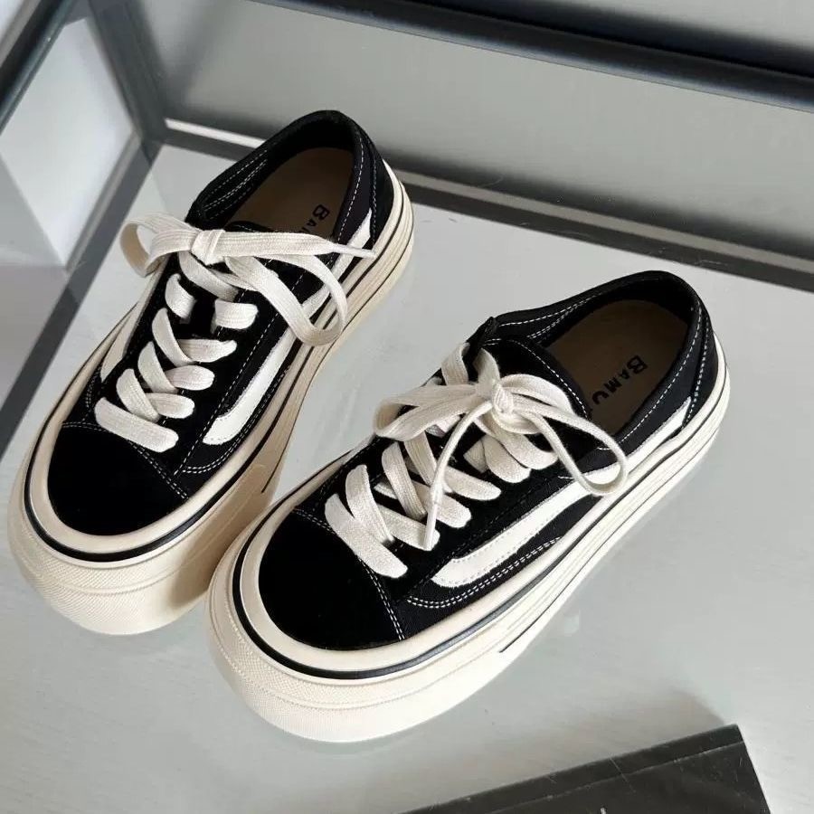 2024 新しい大人の女性のスニーカー厚い底と高インナーハイ - Vans Shoes Old Skool のレビューと価格