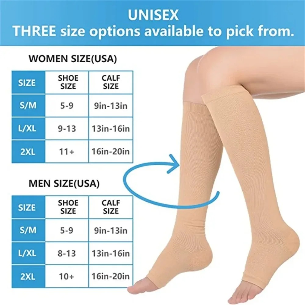 つま先なしのコンプレッションソックス。医療用サポート。S～X - Compression Sock Medical のレビューと価格