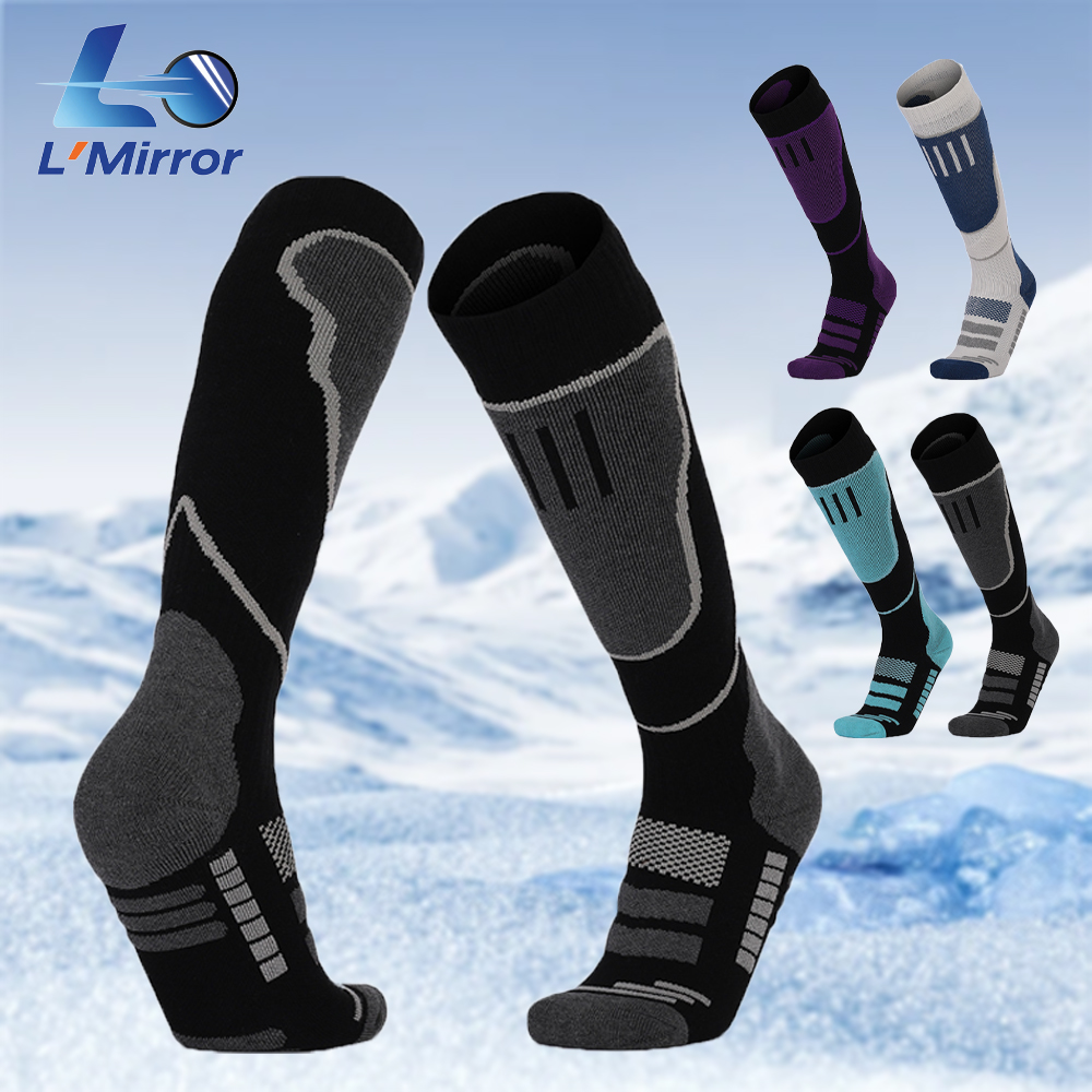 L ● ミラー2ペア ニーハイ スキーソックス - 保温性の - Thermal Sock Winter のレビューと価格